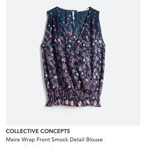 Collective Concepts Maire Wrap Front Smock Blouse